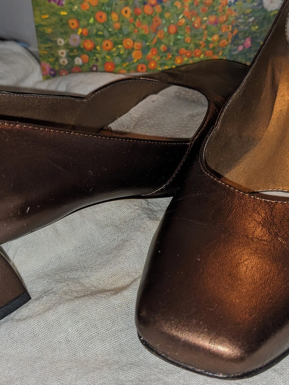 Vaneli Size 11 Classic Brown/Bronz Leather Women’s Pumps - Block Heel